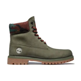 6 Inch Premium Boot “Dark Green Nubuck with Camouflage Collar”