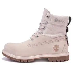 6 Inch Premium ReBOTL Fabric and Leather Wide-Fit Boot “Pale Pink”