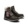 6 Inch Premium Waterproof Boots “Black Nubuck with Beige Corduroy Collar”