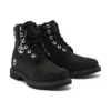 6 Inch Premium Waterproof Boots “Black Nubuck with Silver Logo”