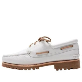 Authentic Handsewn Boat Shoes “White Full Grain”