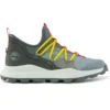 Brooklyn Leather and Fabric Oxford Trainers “Medium Grey Mesh with Red”