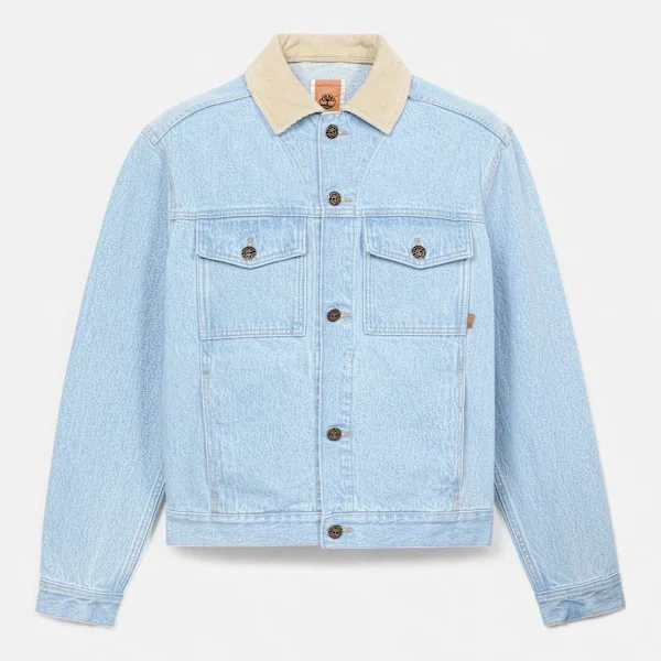 Corduroy Collared Denim Jacket Corduroy Collared Denim Jacket