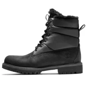 Heritage 6 Inch Premium Puffer Waterproof Boots “Black with Black Fur”