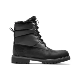 Heritage 6 Inch Premium Puffer Waterproof Boots “Black with Black Fur”