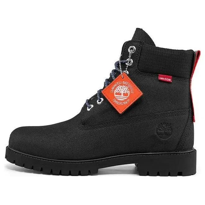 Heritage 6 Inch Waterproof Wide Fit Boots “Black Helcor with Orange”