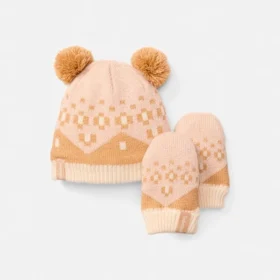 Kids’ Fairisle Hat & Mitten Set