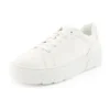 Laurel Court Low Lace Up Sneakers “White Canvas”
