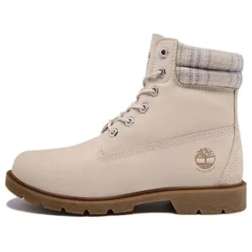 Lindon Woods 6 Inch Waterproof Boot “Beige Nubuck and Printed Collar”