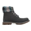 Lindon Woods 6 Inch Waterproof Boot “Dark Grey Nubuck and Black Printed Collar”
