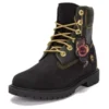 Lunar New Year 6 Inch Lace Up Boots “Black Nubuck”