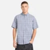Men’s Checkered Poplin Short-Sleeve Shirt