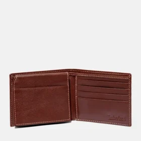 Men’s Milled Leather Bifold Wallet in Brown