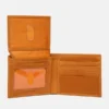 Men’s Red Bank Icon Passcase Wallet in Wheat