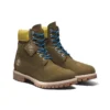 Premium 6 Inch Boots “Olive Green Nubuck with Yellow Collar”