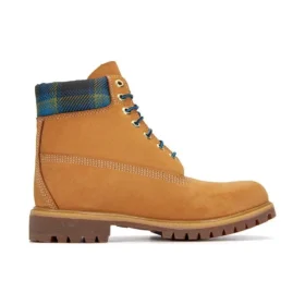 Premium 6 Inch Boots “Wheat with Blue Tartan Collar”