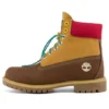 Premium 6 Inch Waterproof Boots “Brown Nubuck with Yellow and Red Collar”