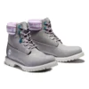 Premium 6 Inch Waterproof Boots “Grey Nubuck with Purple Logo Collar”