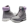 Premium 6 Inch Waterproof Boots “Grey Nubuck with Purple Logo Collar”