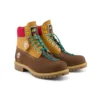 Premium 6 Inch Waterproof Wide Fit Boots “Brown Nubuck with Yellow and Red Collar”
