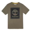 Printing Casual Round Neck Short Sleeve Couple Style Green