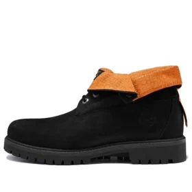 Roll Top Treadlight Wide-Fit Boot “Black Nubuck”