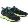 Solar Wave Mixed-Media Sneakers “Black Nubuck with Lime”