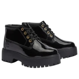 Stone Street Waterproof Platform Boot “Black Patent Leather”
