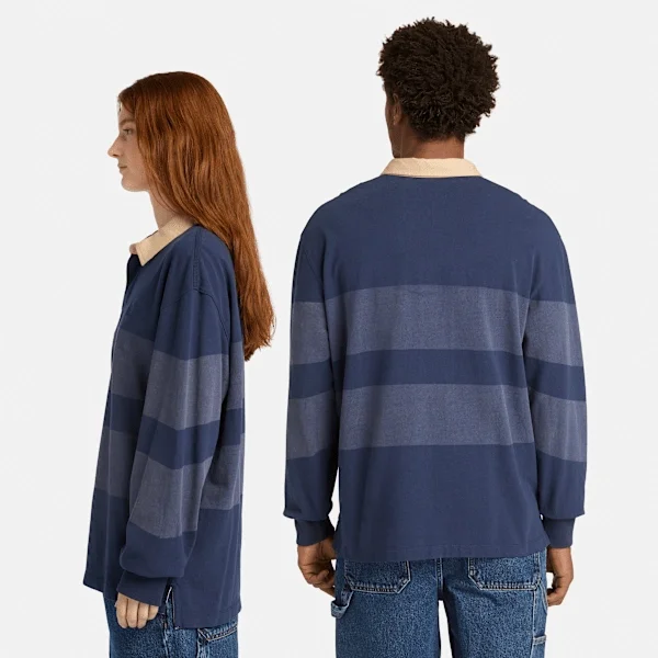 Striped Long-Sleeve Rugby Polo Shirt Striped Long-Sleeve Rugby Polo Shirt