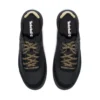 Supaway Leather and Fabric Oxford Trainers “Black with Gold”