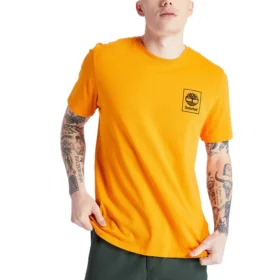 Timberland Back Pattern Printing Short Sleeve Orange