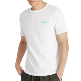 Timberland Back Printing Short Sleeve Round Neck White