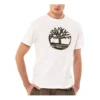 Timberland Chest Logo Printing Short Sleeve White