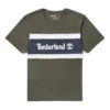 Timberland Contrast Color Stitching Color Block Short Sleeve Green