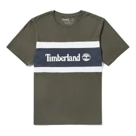 Timberland Contrast Color Stitching Color Block Short Sleeve Green
