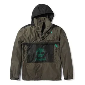 Timberland Contrasting Colors Pocket hooded Pullover Jacket Green