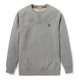 Timberland Embroidered Logo Round Neck Pullover Gray