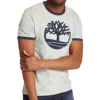 Timberland Logo Printing Short Sleeve Gray