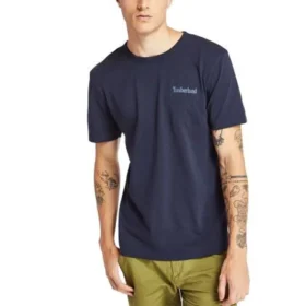 Timberland Printing Short Sleeve Round Neck Blue