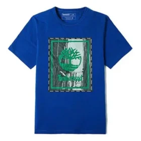 Timberland Round Neck Printing Short Sleeve Blue