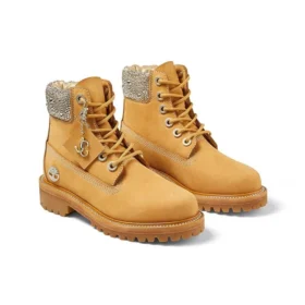 Timberland x Jimmy Choo 6 Inch Crystal Boots “Wheat Nubuck with Crystals”