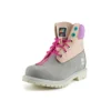 Valentines Day 6 Inch Premium Wide Fit Waterproof Boots “Grey and Beige Nubuck with Purple Collar”