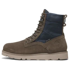 Vibram Waterproof Leather and Fabric Boots “Olive Green Suede”