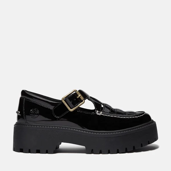 Women’s Patent Leather Stone Street Platform Buckle Shoe Women’s Patent Leather Stone Street Platform Buckle Shoe
